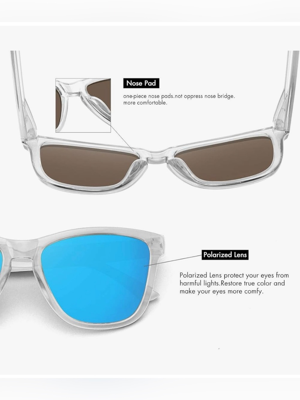 Polarized Sunglasses for Women Men Classic Retro Trendy Designer Style - Picture 4 of 6